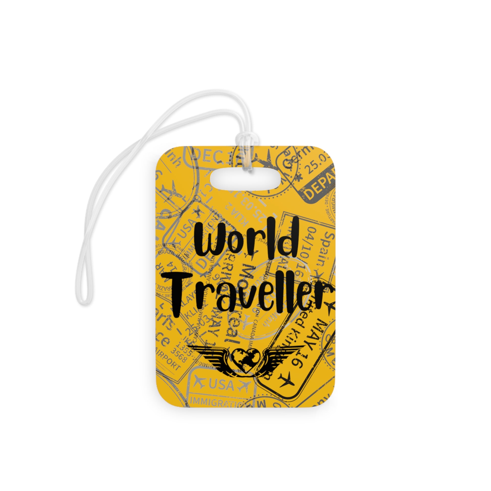 World Traveller Luggage Tag Yellow - Remove B4 Flight