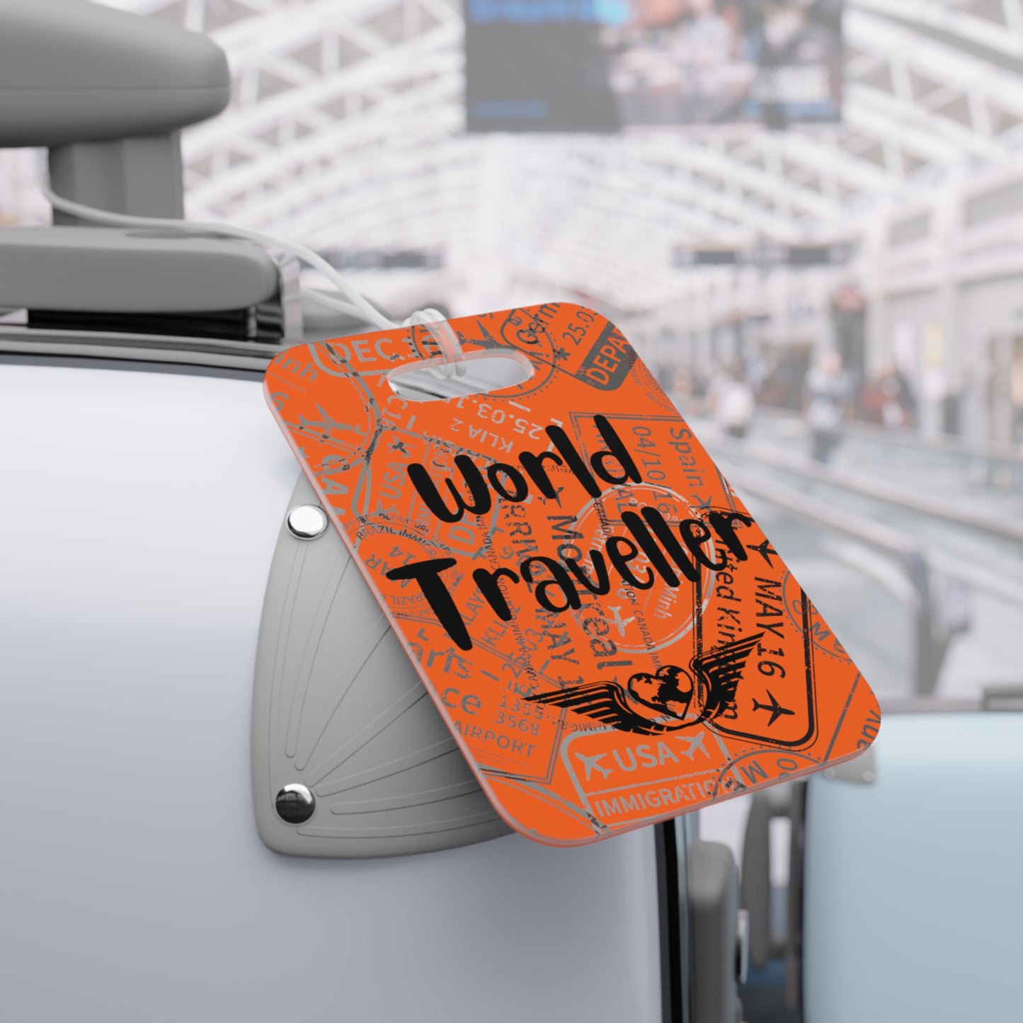 World Traveller Luggage Tag Orange - Remove B4 Flight