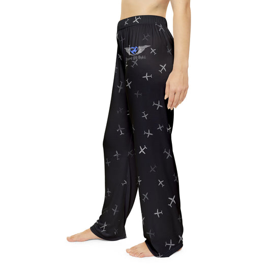 RB4F Logo Airplane Women's Pajama Pants - Black - Remove B4 Flight