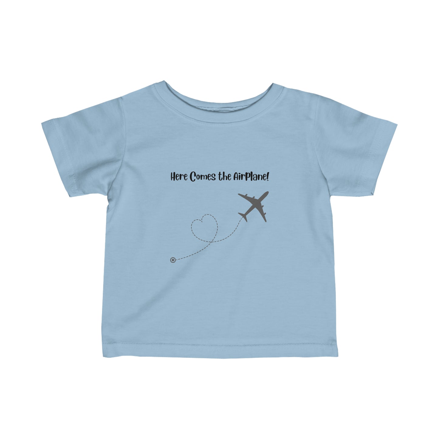 Here Comes the Airplane Infant Tee - Black - Remove B4 Flight