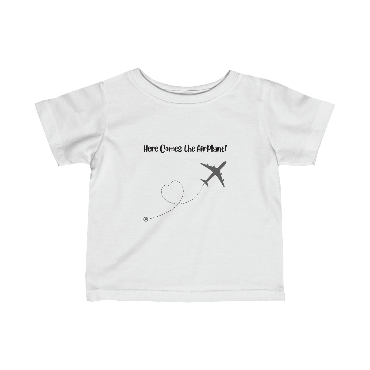 Here Comes the Airplane Infant Tee - Black - Remove B4 Flight