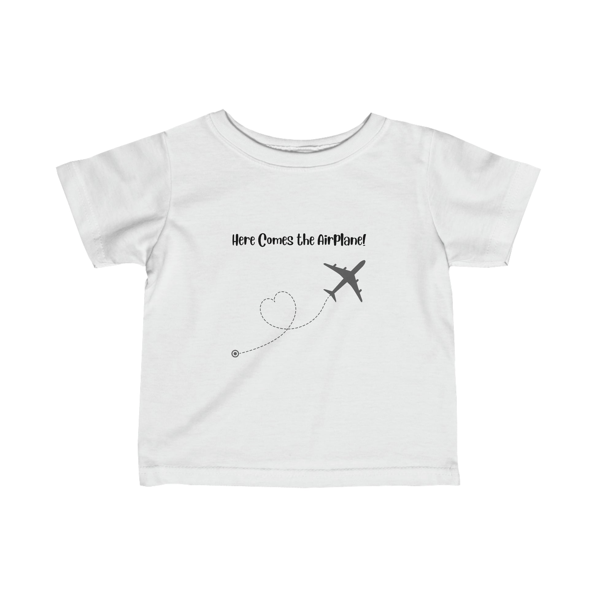 Here Comes the Airplane Infant Tee - Black - Remove B4 Flight