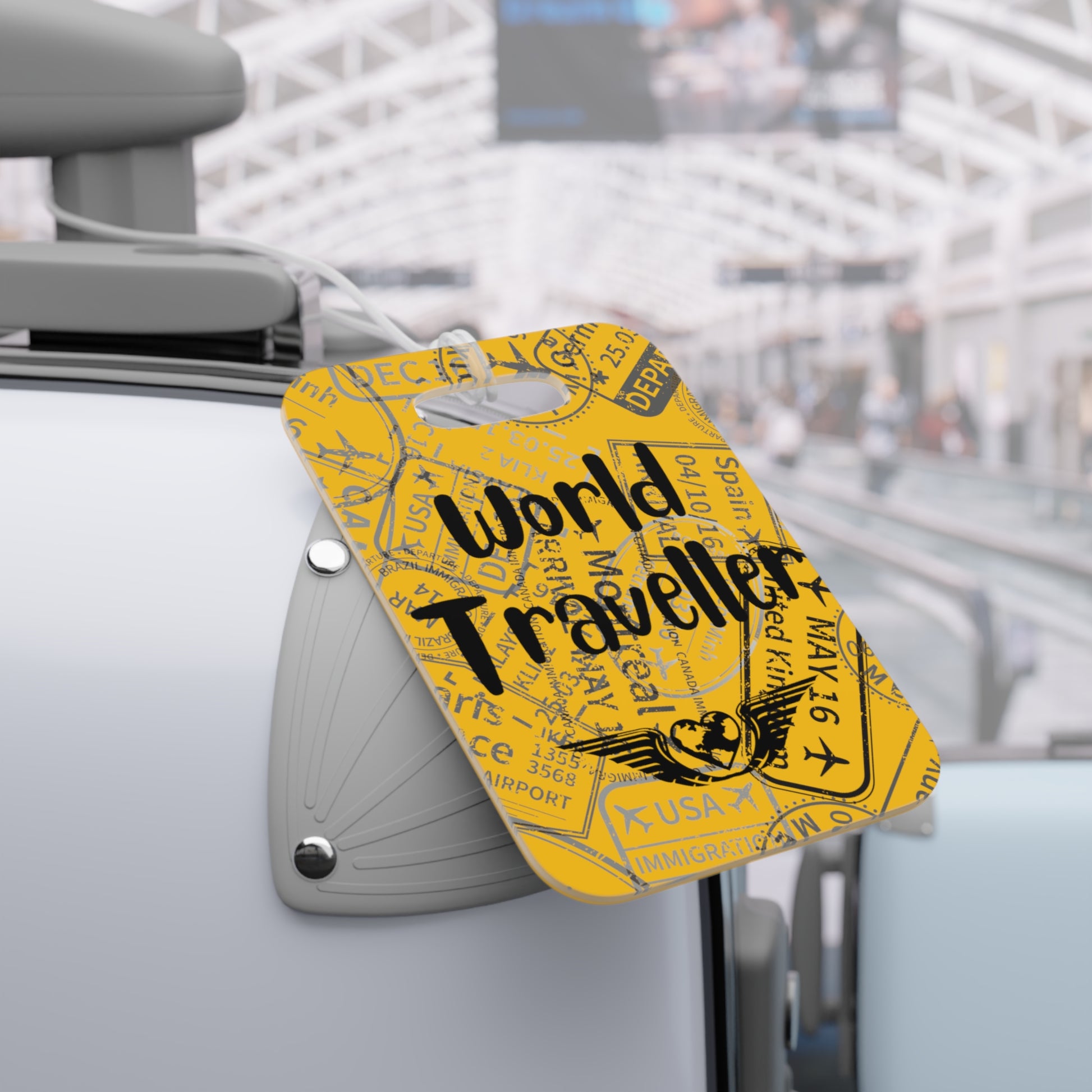 World Traveller Luggage Tag Yellow - Remove B4 Flight