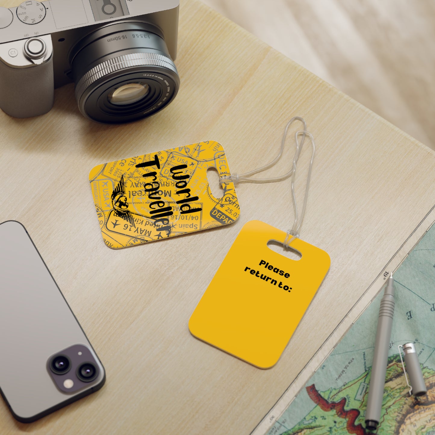 World Traveller Luggage Tag Yellow - Remove B4 Flight