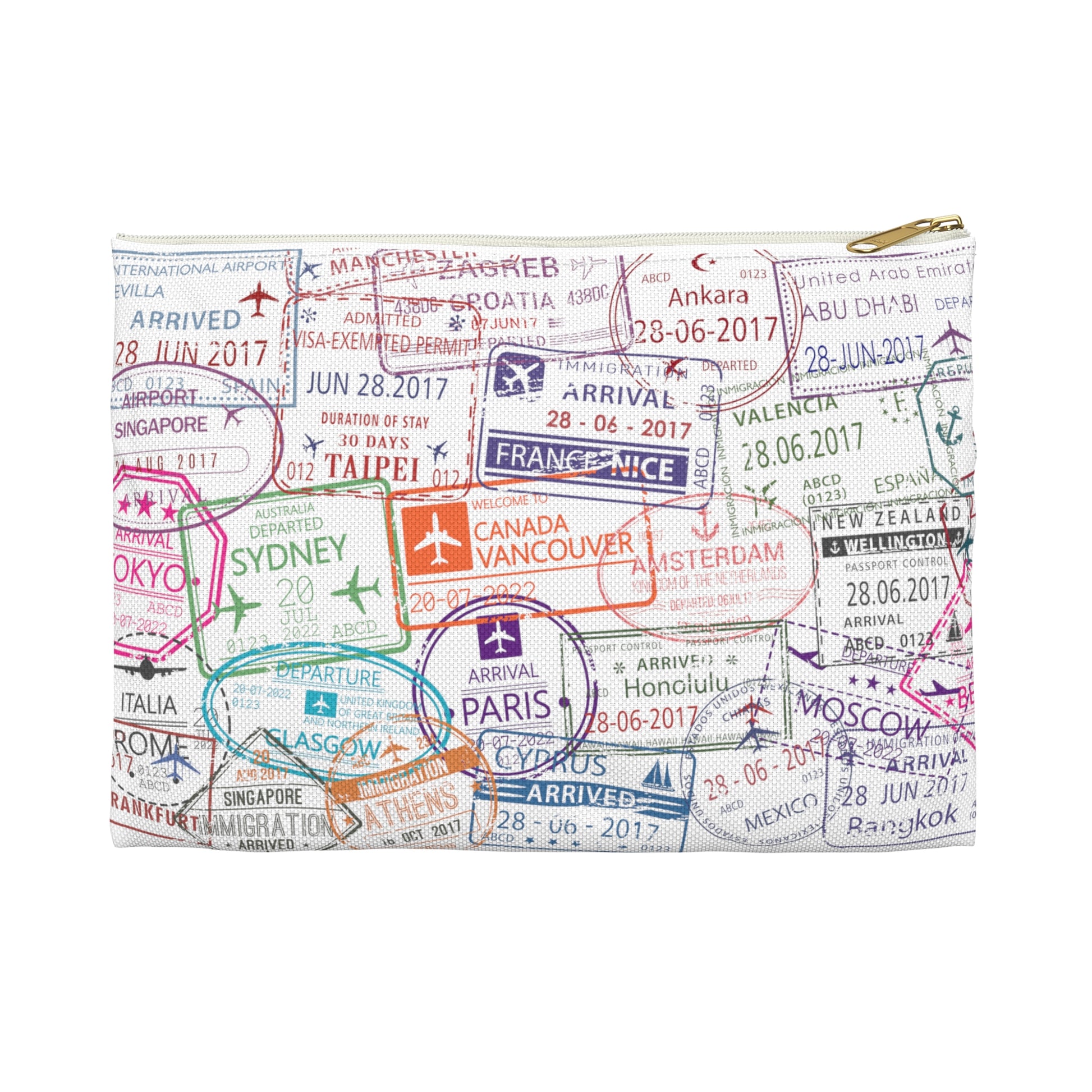 Passport Stamps Accessory Pouch - Remove B4 Flight