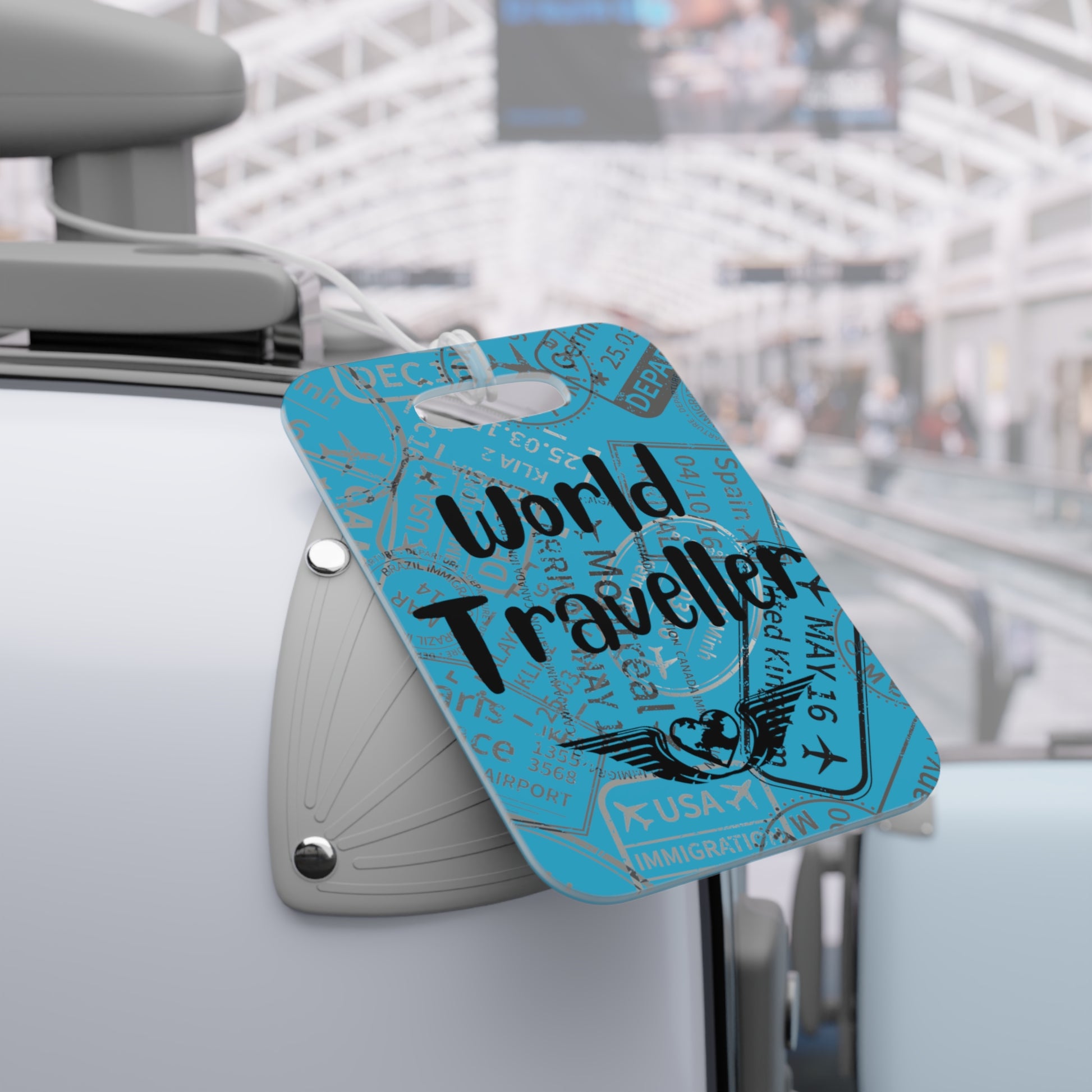 World Traveller Luggage Tag Turquoise - Remove B4 Flight