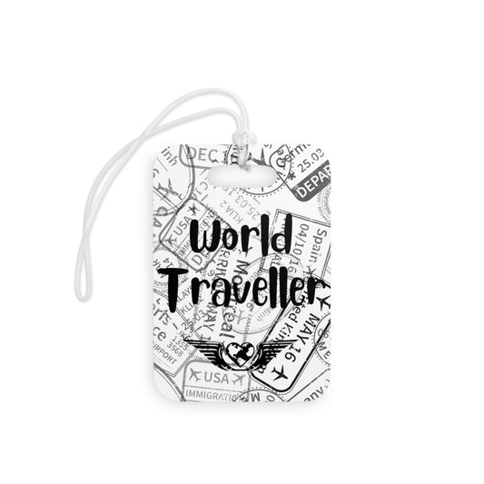 World Traveller Luggage Tag White