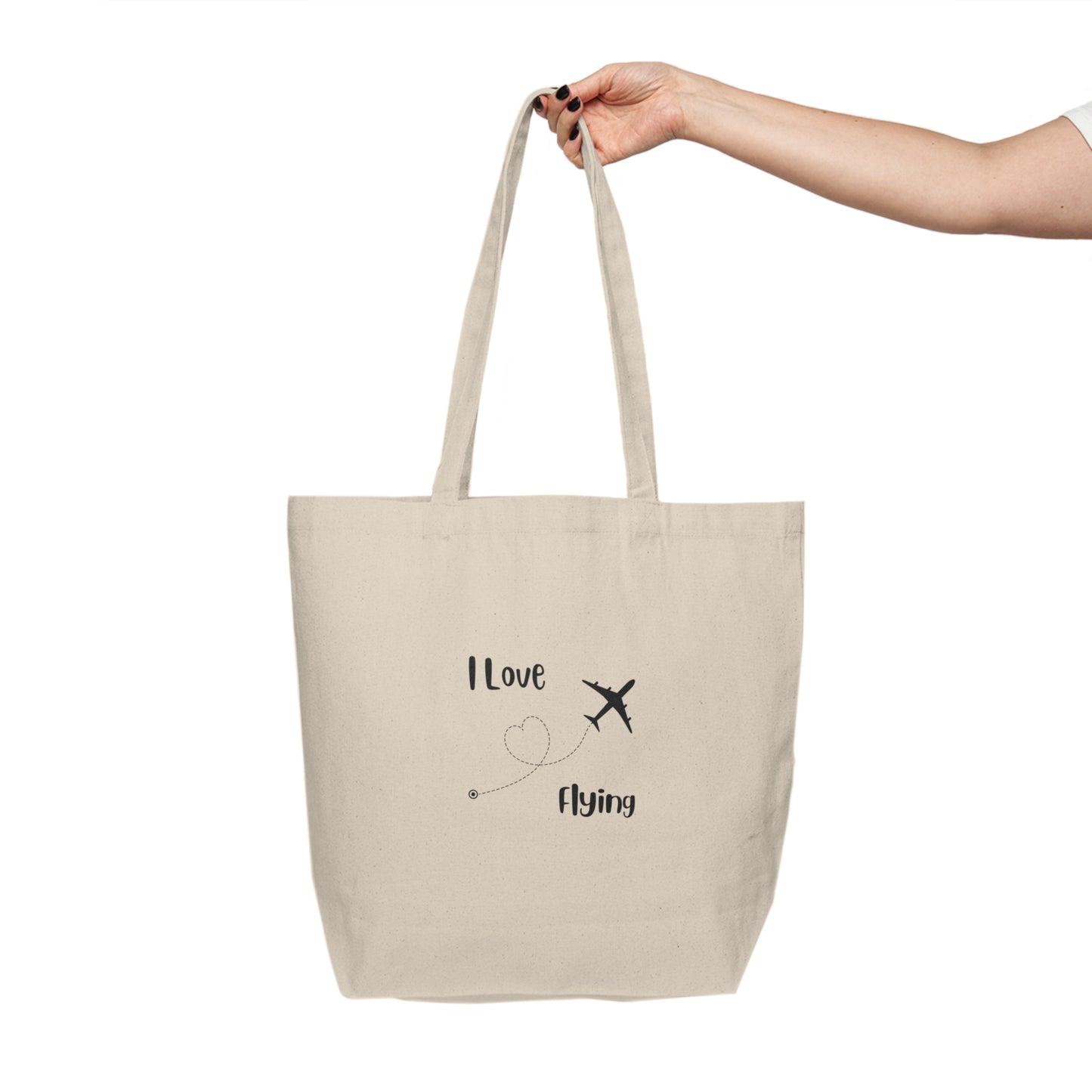 I Love Flying Canvas Shopping Tote - Remove B4 Flight