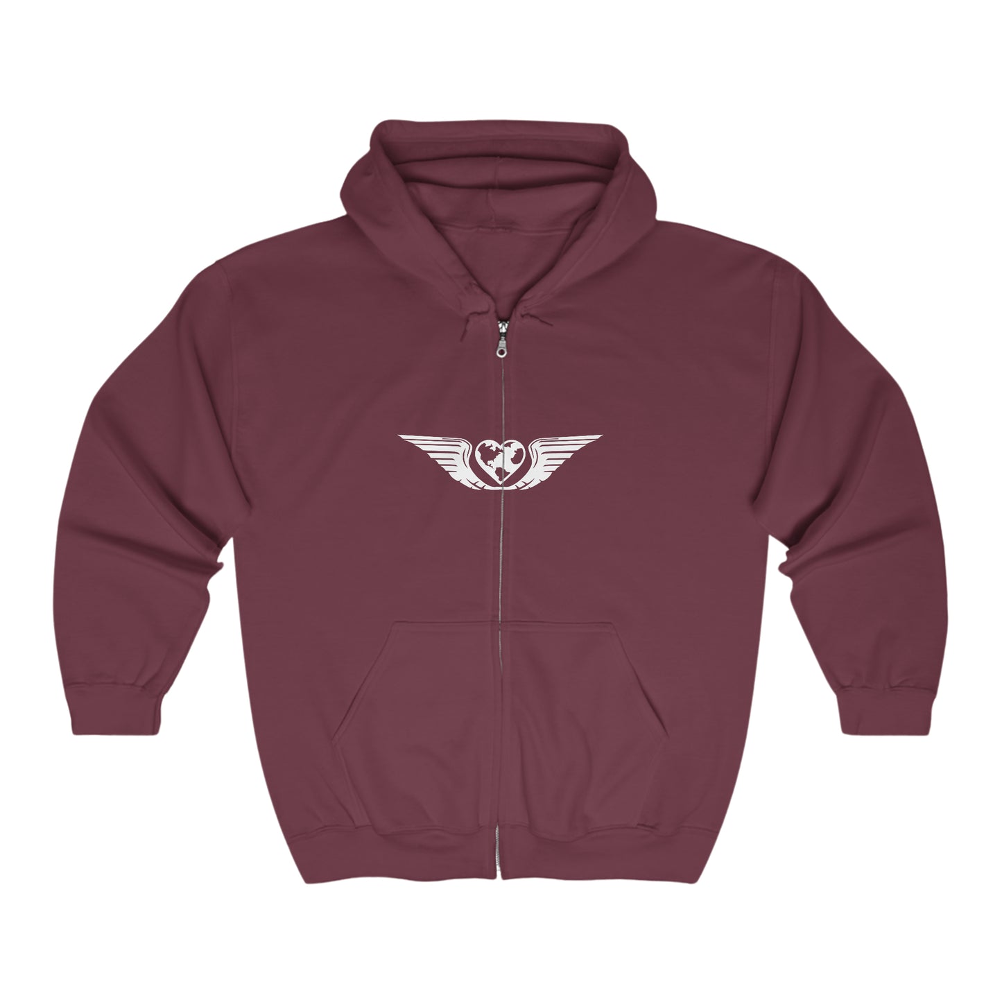 RB4F Logo Full Zip Unisex Hoodie - White - Remove B4 Flight