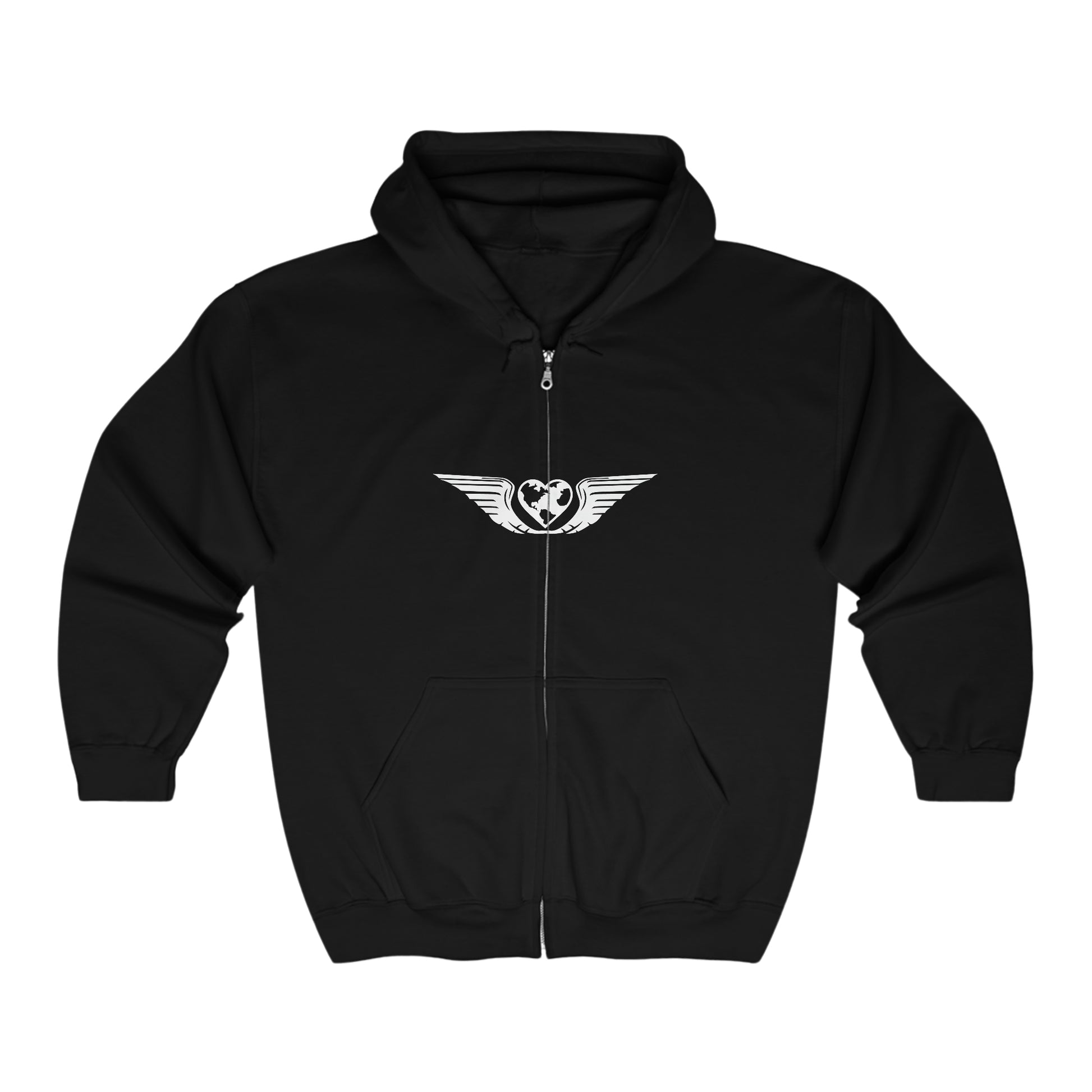 RB4F Logo Full Zip Unisex Hoodie - White - Remove B4 Flight