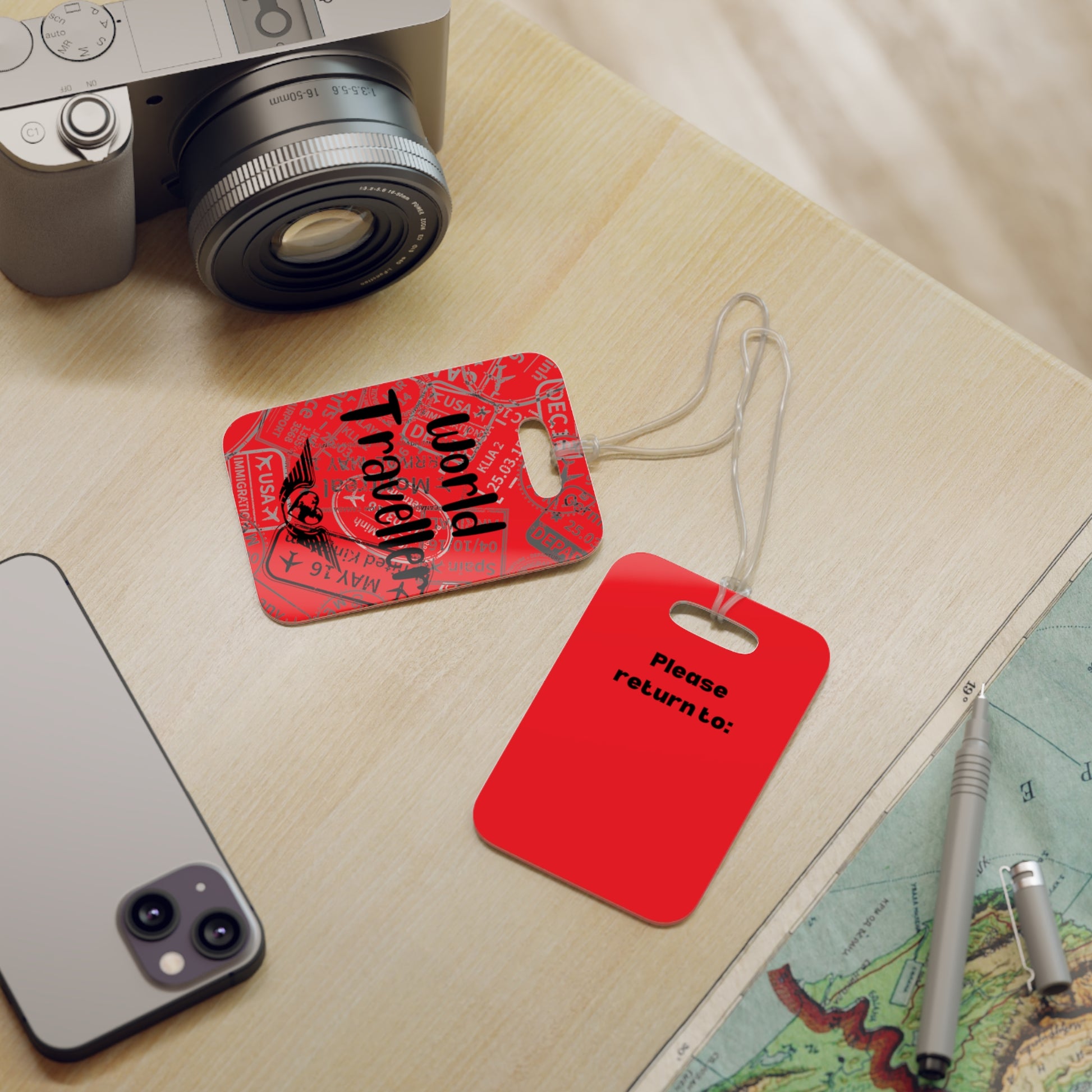 World Traveller Luggage Tag Red - Remove B4 Flight