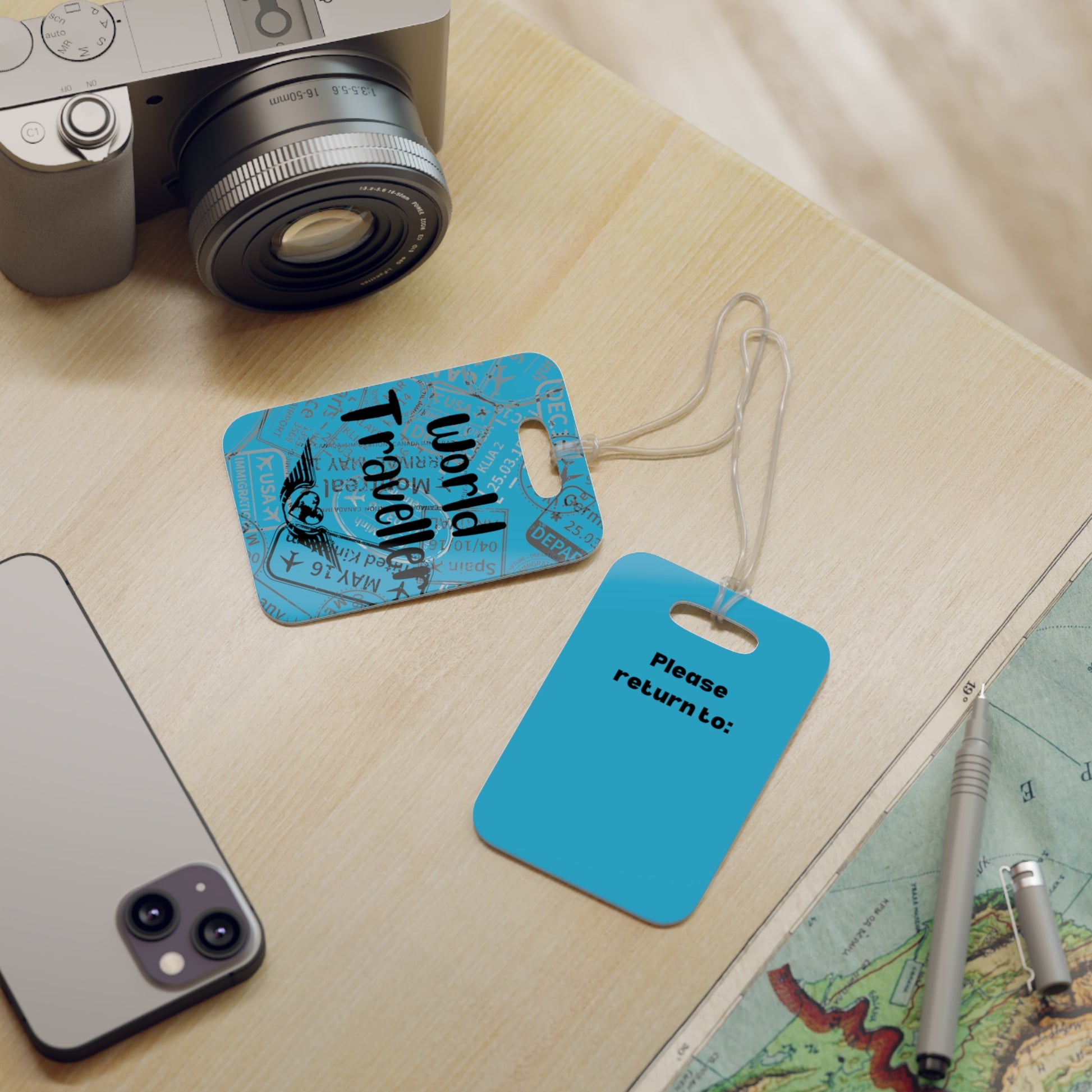 World Traveller Luggage Tag Turquoise - Remove B4 Flight