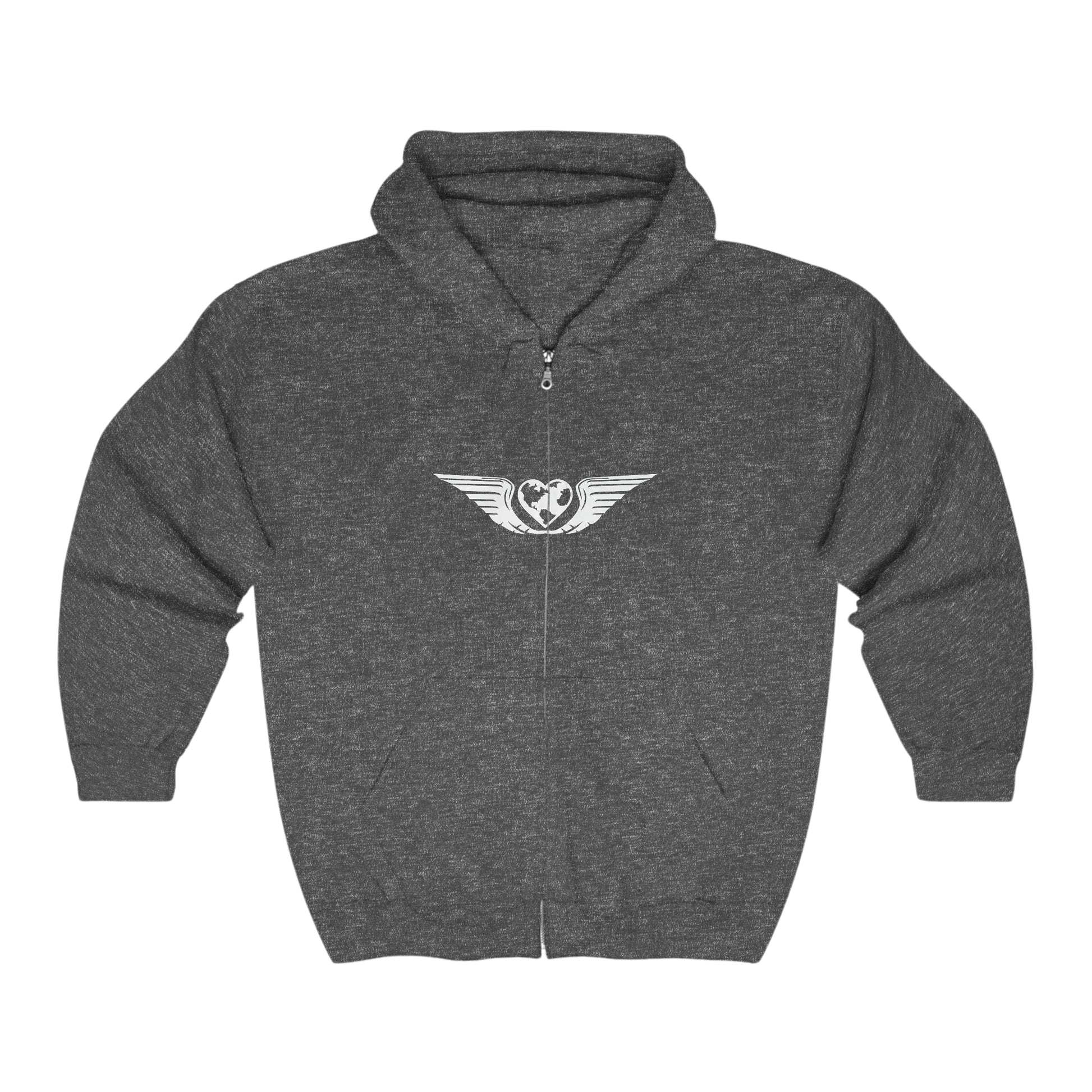 RB4F Logo Full Zip Unisex Hoodie - White - Remove B4 Flight