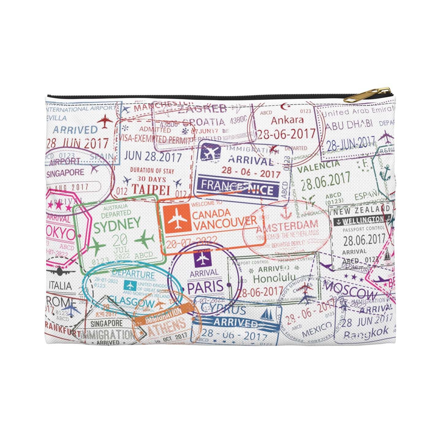 Passport Stamps Accessory Pouch - Remove B4 Flight