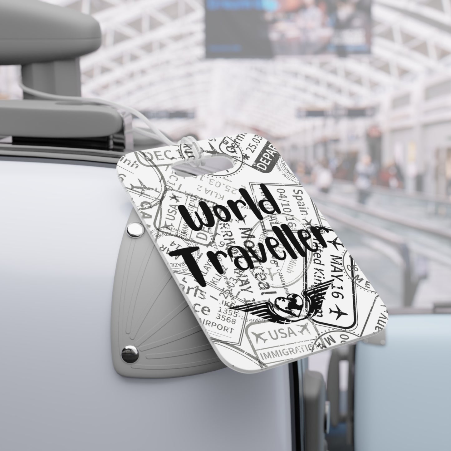 World Traveller Luggage Tag White - Remove B4 Flight