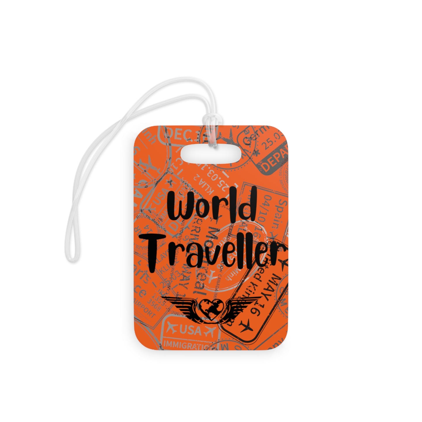 World Traveller Luggage Tag Orange - Remove B4 Flight