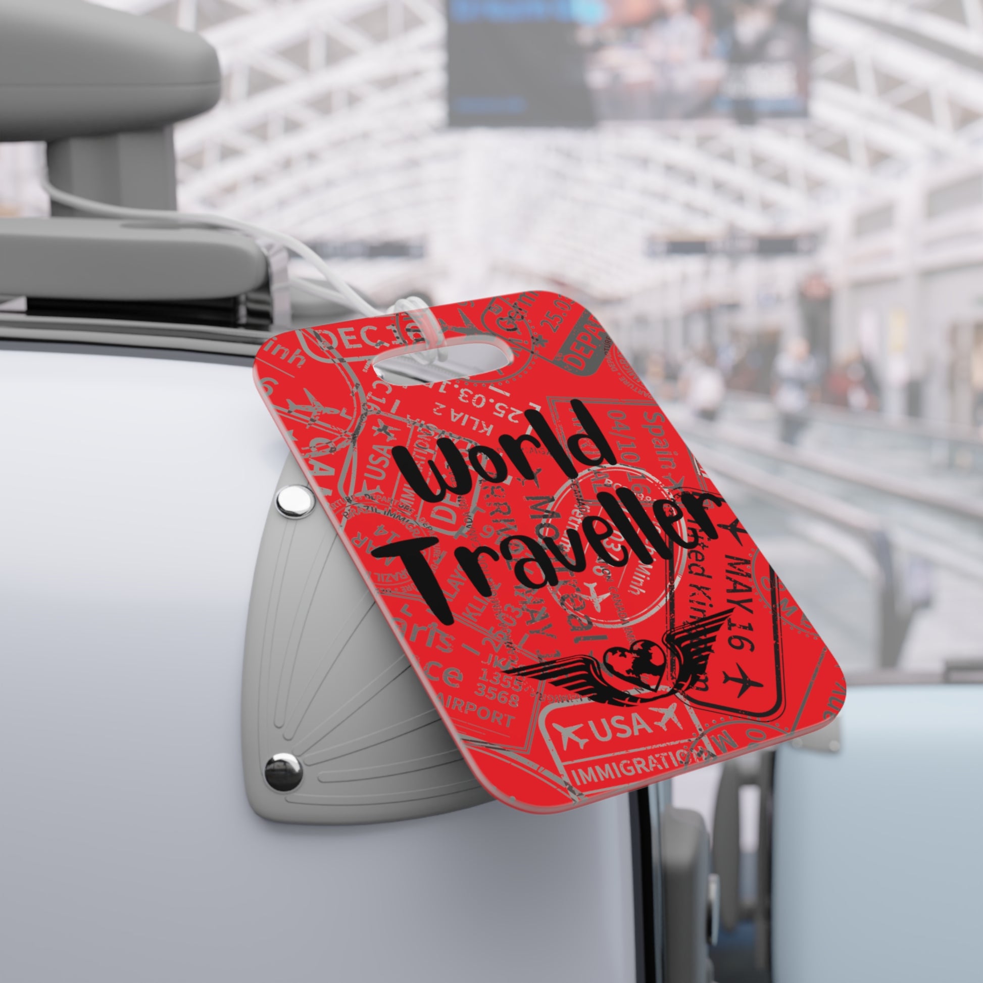 World Traveller Luggage Tag Red - Remove B4 Flight