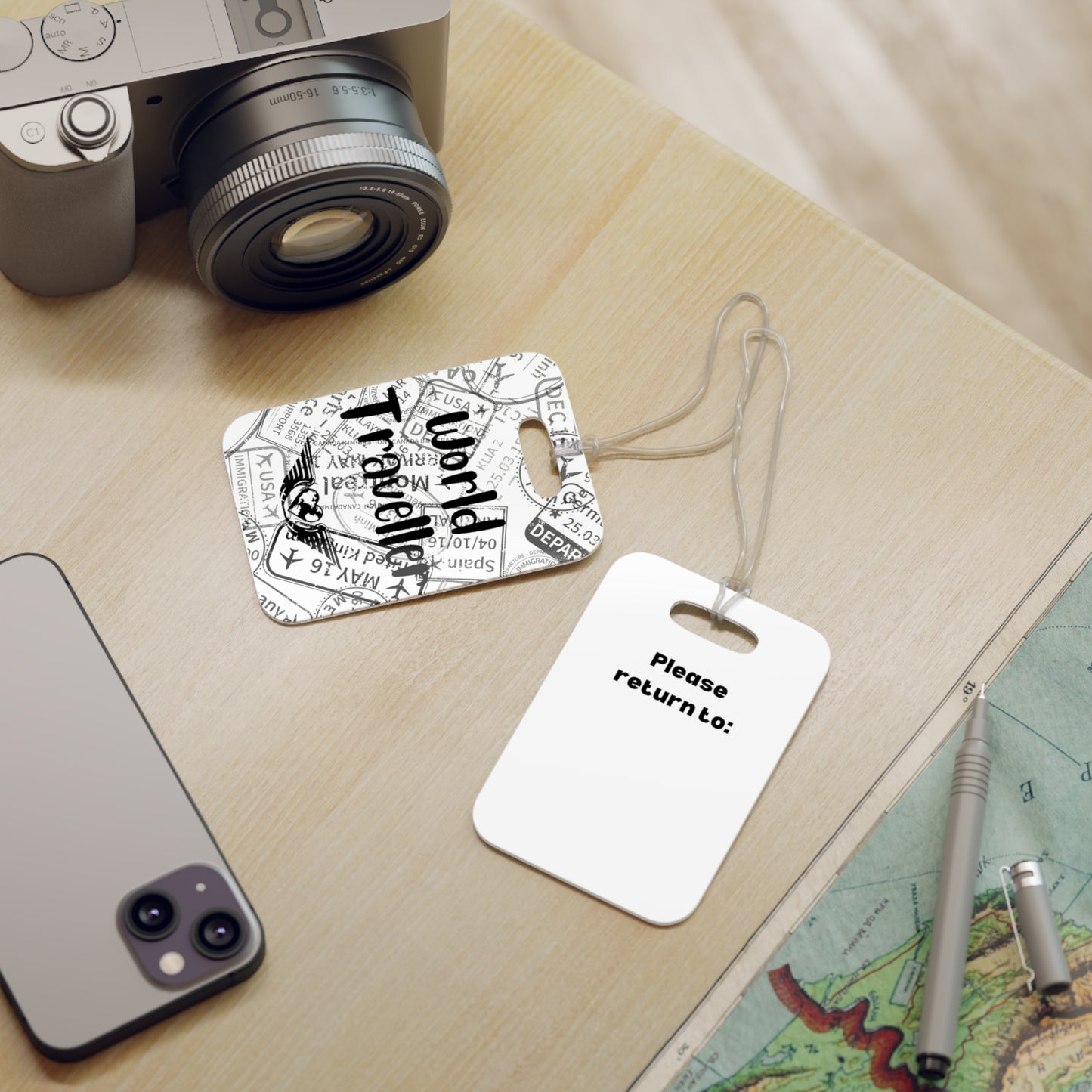 World Traveller Luggage Tag White - Remove B4 Flight