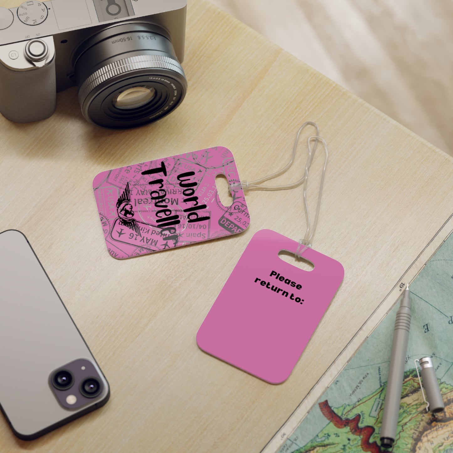 World Traveller Luggage Tag Pink - Remove B4 Flight