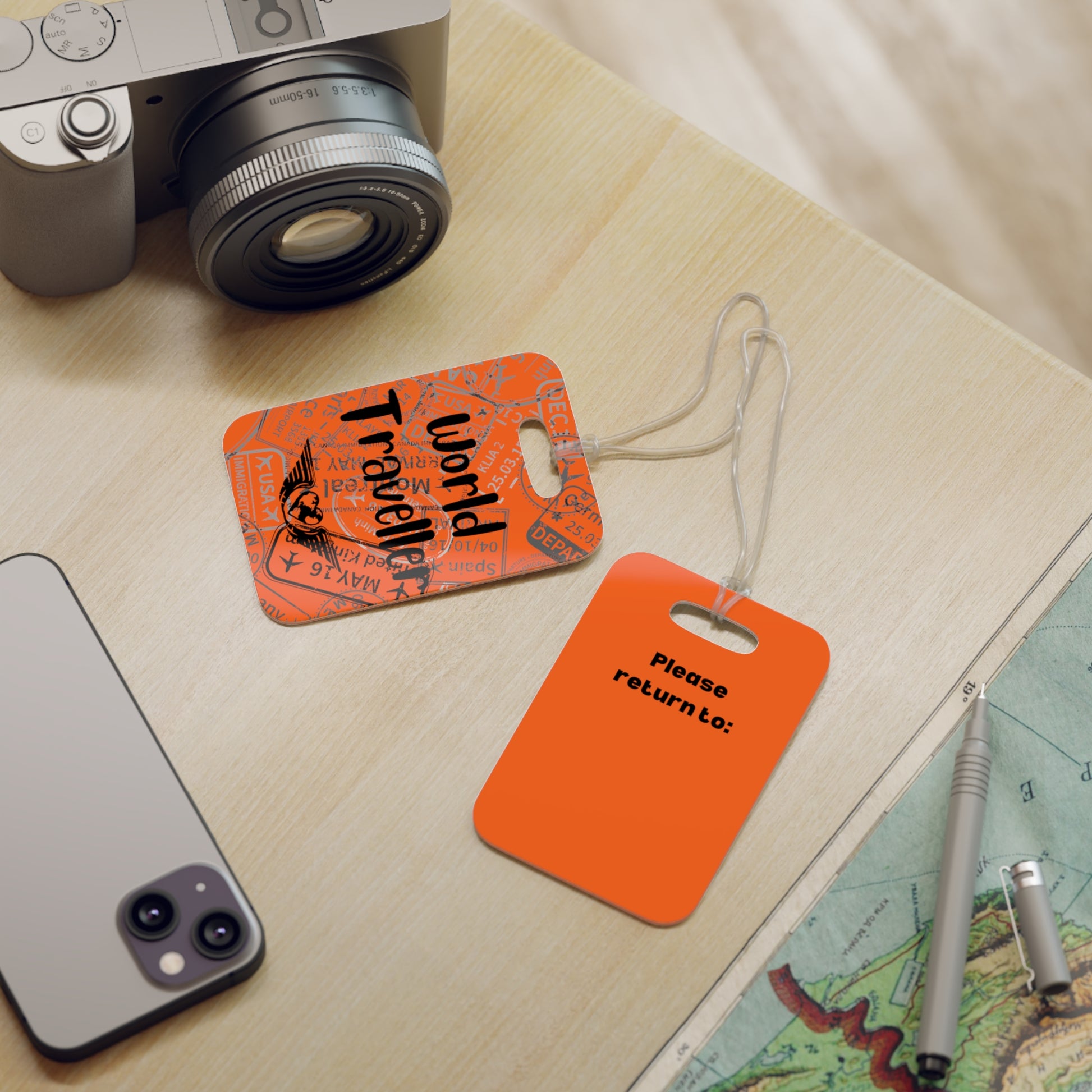 World Traveller Luggage Tag Orange - Remove B4 Flight