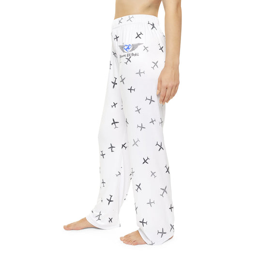 RB4F Logo Airplane Women's Pajama Pants - White - Remove B4 Flight