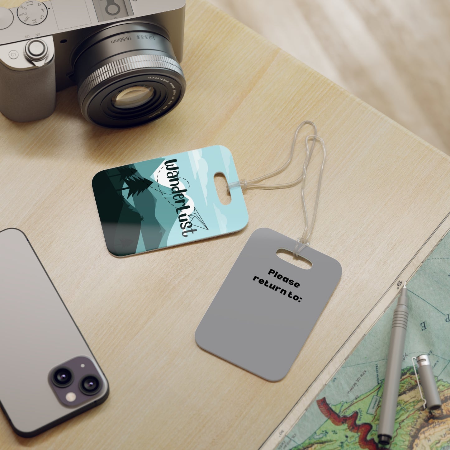 Wanderlust Mountain Luggage Tag - Remove B4 Flight