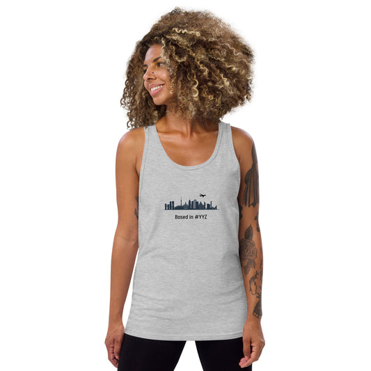 Based in YYZ Unisex Tank Top - Black - Remove B4 Flight