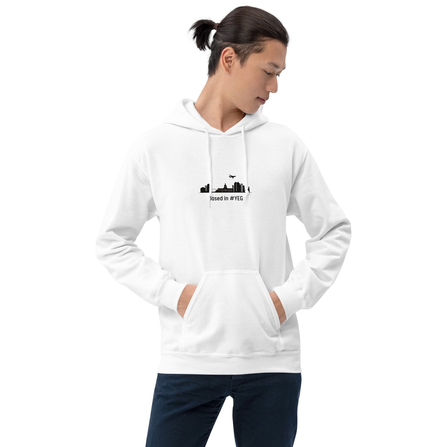 Based in YEG Unisex Hoodie - Black - Remove B4 Flight