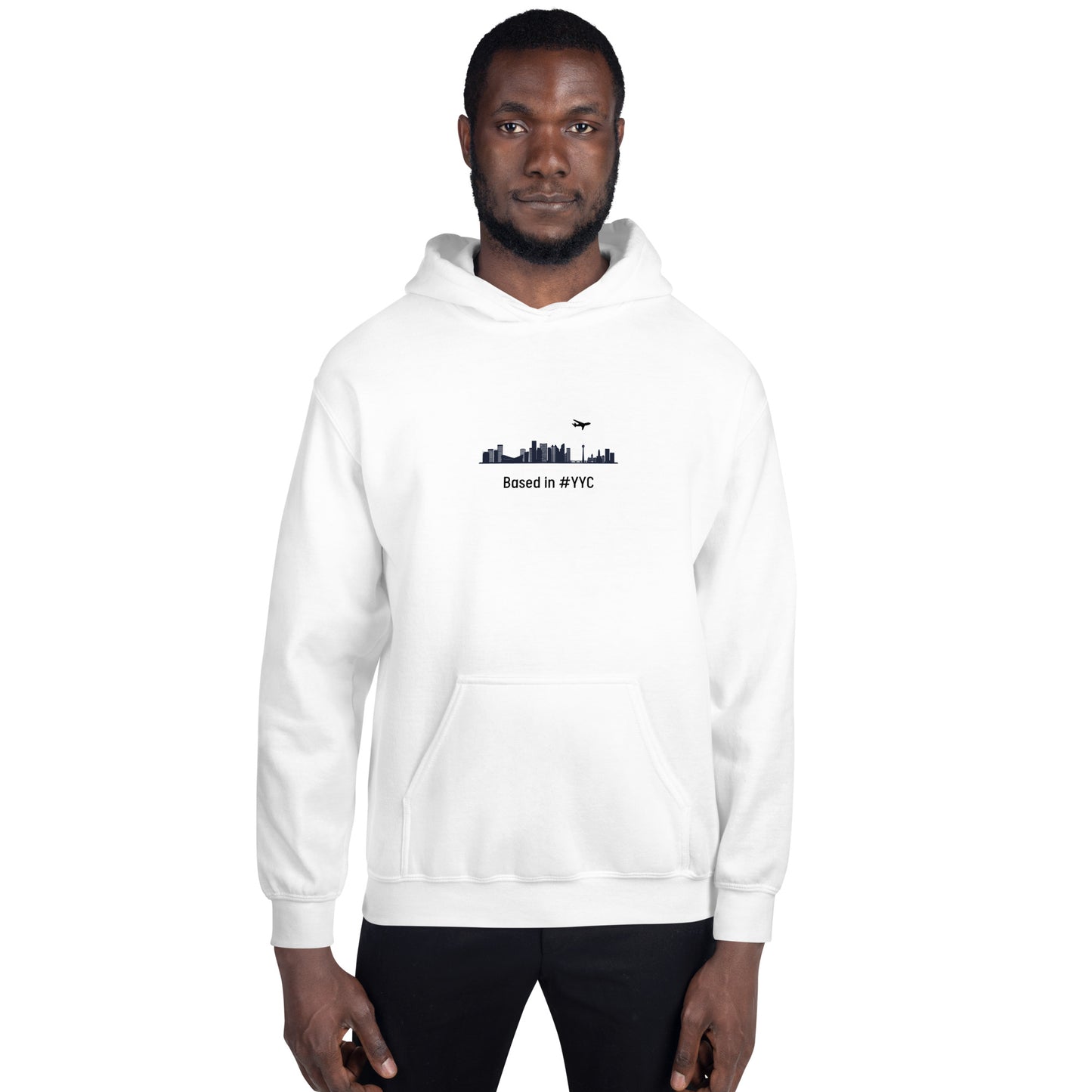 Based in YYC Unisex Hoodie - Black - Remove B4 Flight