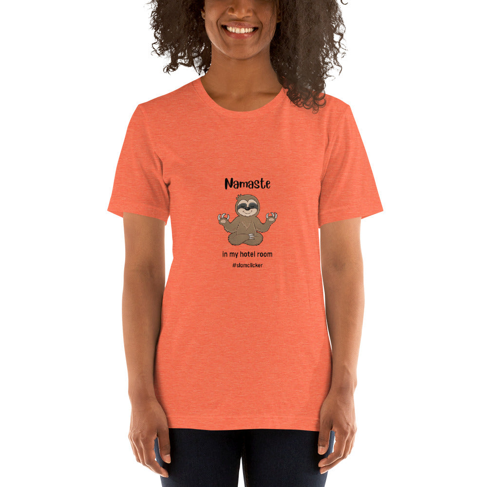 Namaste in Bed Unisex T-shirt - Black - Remove B4 Flight