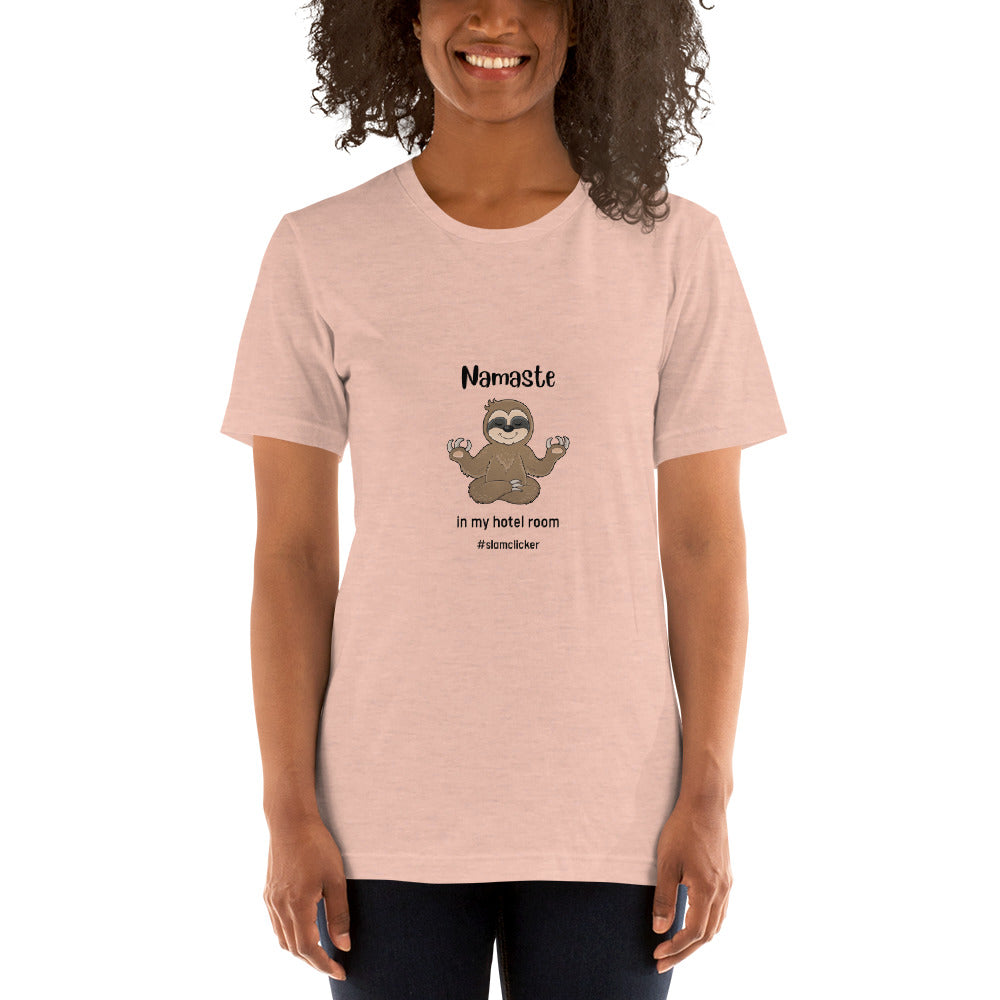 Namaste in Bed Unisex T-shirt - Black - Remove B4 Flight