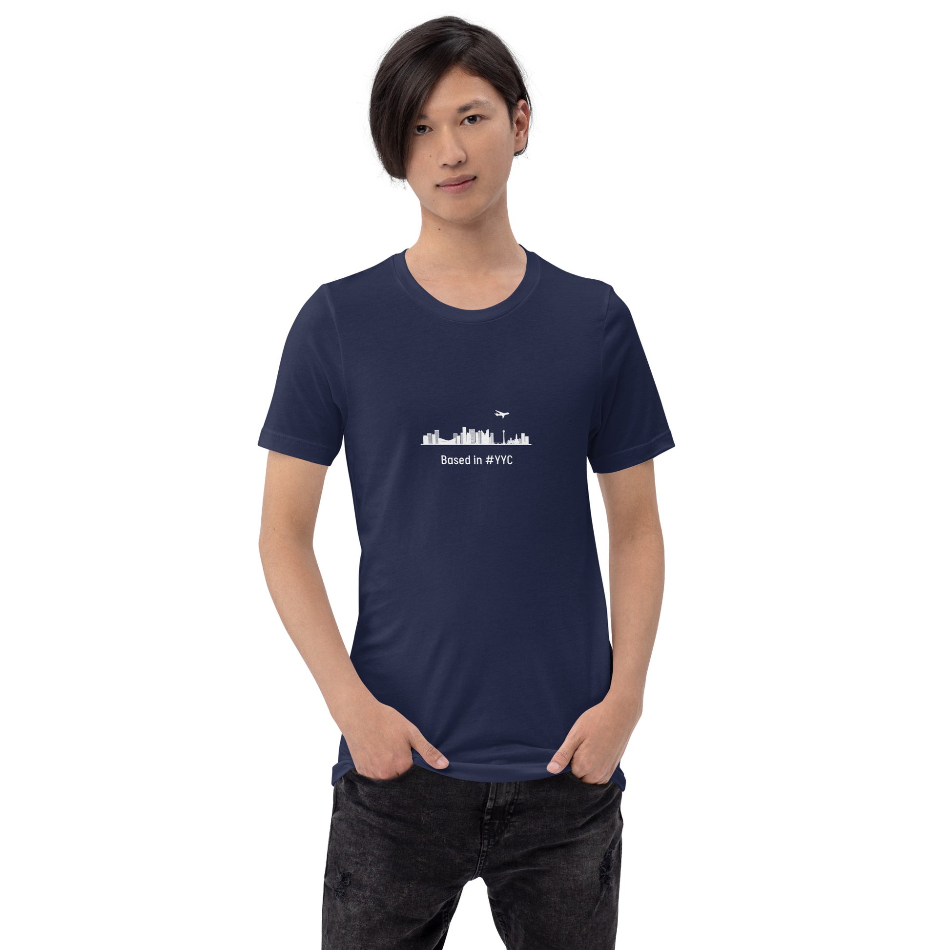 Based in YYC Unisex T-shirt - White - Remove B4 Flight