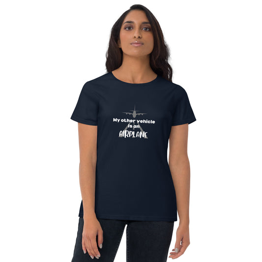 Women's White Airplane T-shirt