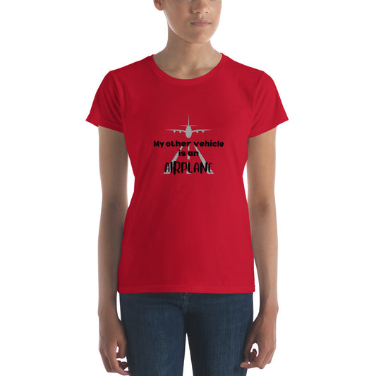 Women's Black Airplane T-shirt