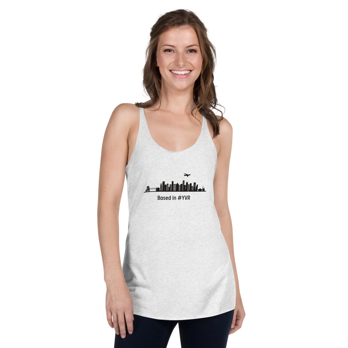 Based in YVR Women's Racerback Tank - Black - Remove B4 Flight