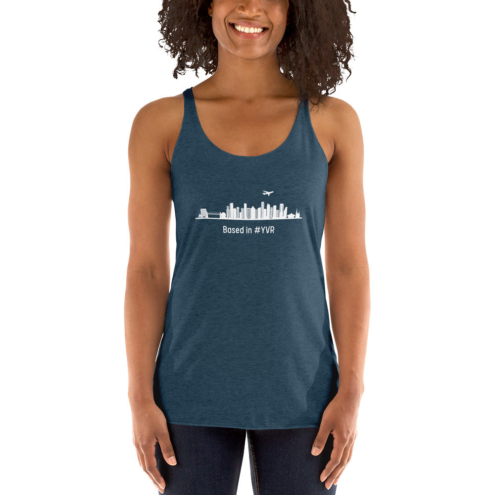 Based in YVR Women's Racerback Tank - White - Remove B4 Flight