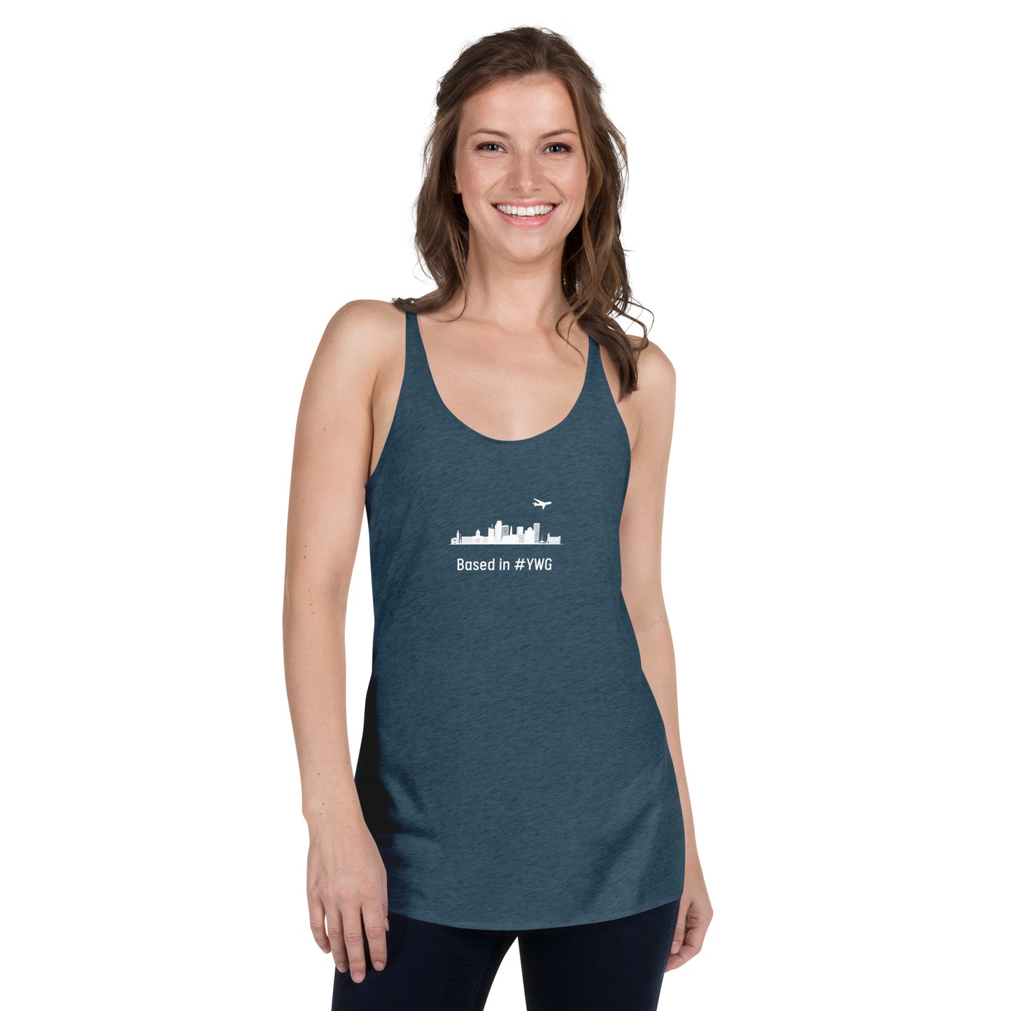 Based in YWG Women's Racerback Tank - White