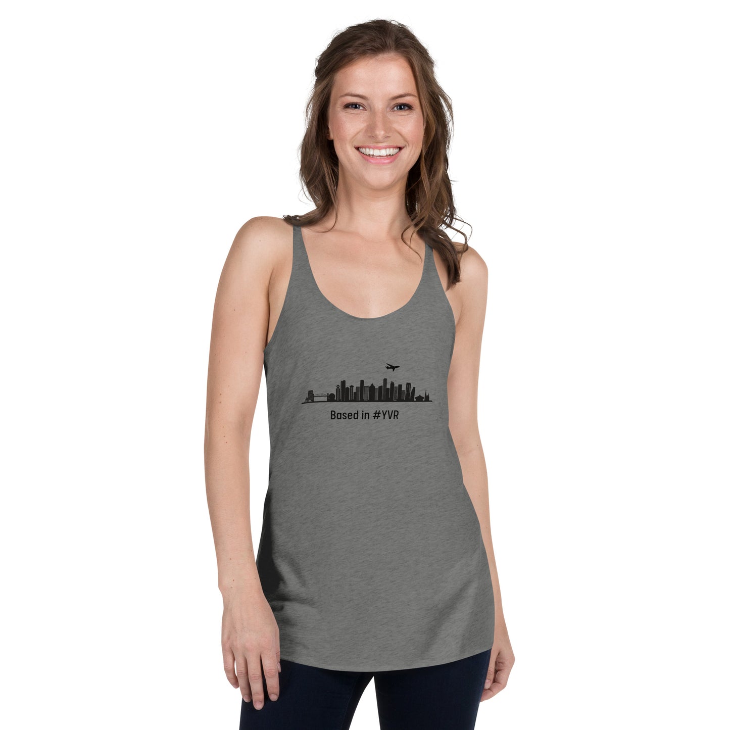 Based in YVR Women's Racerback Tank - Black - Remove B4 Flight