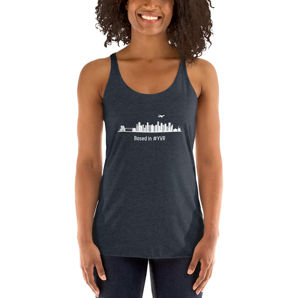 Based in YVR Women's Racerback Tank - White - Remove B4 Flight