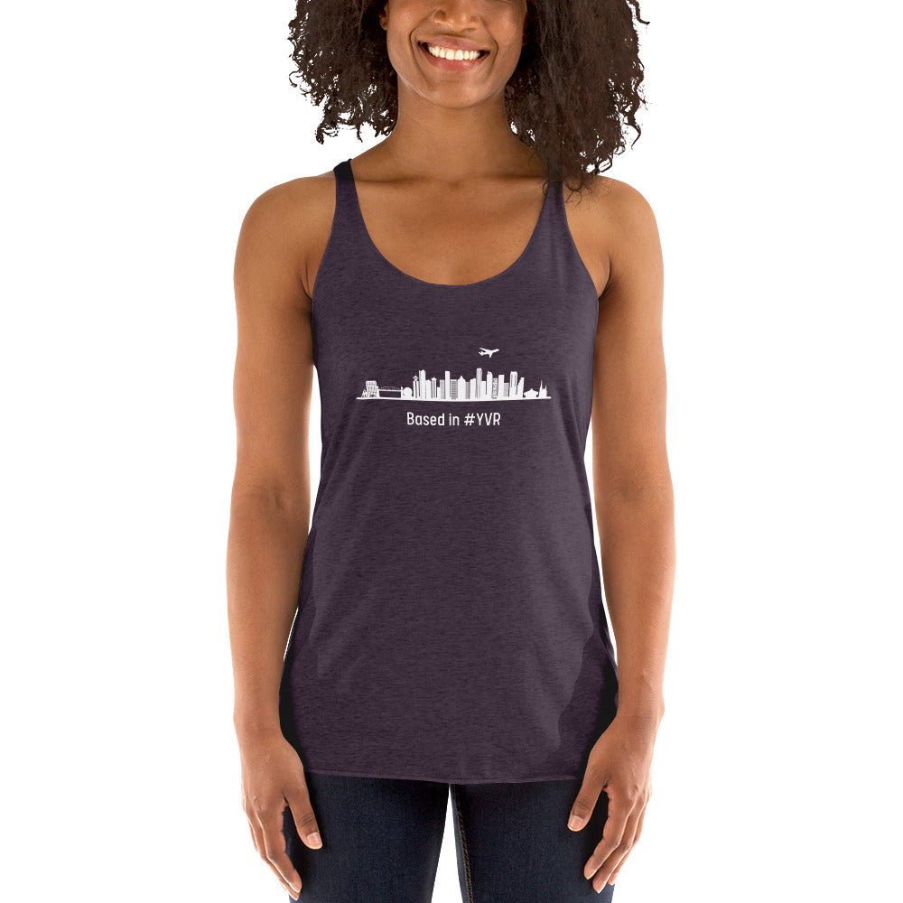 Based in YVR Women's Racerback Tank - White - Remove B4 Flight